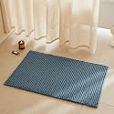 TYUU Waffle Bath Mat, Boho Bathroom Rugs Non Slip, 36x24 Denim Blue