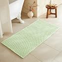 TYUU Waffle Bath Mat, Boho Bathroom Rugs Non Slip, 48x24 Pale Green