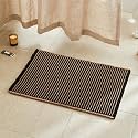 TYUU Waffle Bath Mat, Boho Bathroom Rugs Non Slip, 30x20 Khaki &amp; Black