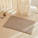 TYUU Waffle Bath Mat, Boho Bathroom Rugs Non Slip, 30x20 Beige