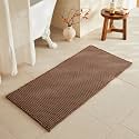 TYUU Waffle Bath Mat, Boho Bathroom Rugs Non Slip, 48x24 Mocha
