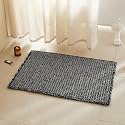 TYUU Waffle Bath Mat, Boho Bathroom Rugs Non Slip, 36x24 Black &amp; White