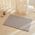 TYUU Waffle Bath Mat, Boho Bathroom Rugs Non Slip, 30x20 Light Grey