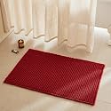 TYUU Waffle Bath Mat, Boho Bathroom Rugs Non Slip, 36x24 Burgundy