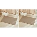 TYUU Waffle Bath Mat, Boho Bathroom Rugs Non Slip Washable Super Absorbent Quick Dry Farmhouse Bathroom Decor, 30"x20" Khaki (Pack of 2)