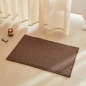 TYUU Waffle Bath Mat, Boho Bathroom Rugs Non Slip, 30x20 Mocha