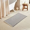 TYUU Waffle Bath Mat, Boho Bathroom Rugs Non Slip, 48x24 Grey &amp; White