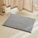 TYUU Waffle Bath Mat, Boho Bathroom Rugs Non Slip, 30x20 Grey &amp; White