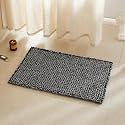 TYUU Waffle Bath Mat, Boho Bathroom Rugs Non Slip, 30x20 Black &amp; White