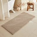 TYUU Waffle Bath Mat, Boho Bathroom Rugs Non Slip, 48x24 Beige