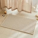 TYUU Waffle Bath Mat, Boho Bathroom Rugs Non Slip, 36x24 Pale Beige