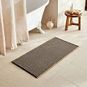TYUU Waffle Bath Mat, Boho Bathroom Rugs Non Slip, 48x24 Khaki &amp; Black