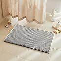 TYUU Waffle Bath Mat, Boho Bathroom Rugs Non Slip, 36x24 Grey &amp; White
