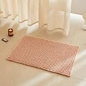 TYUU Waffle Bath Mat, Boho Bathroom Rugs Non Slip, 30x20 Light Peach