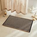 TYUU Waffle Bath Mat, Boho Bathroom Rugs Non Slip, 36x24 Khaki &amp; Black