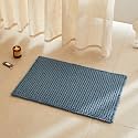 TYUU Waffle Bath Mat, Boho Bathroom Rugs Non Slip, 30x20 Denim Blue