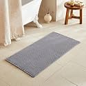 TYUU Waffle Bath Mat, Boho Bathroom Rugs Non Slip, 48x24 Grey