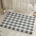 TYUU Waffle Bath Mat, Checkered Bathroom Rugs Non Slip, 36x24 Black &amp; White