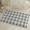 TYUU Waffle Bath Mat, Checkered Bathroom Rugs Non Slip, 30x20 Black &amp; White