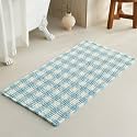 TYUU Waffle Bath Mat, Cute Bathroom Rugs Non Slip, 48x24 Blue &amp; White