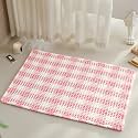 TYUU Waffle Bath Mat, Cute Bathroom Rugs Non Slip, 36x24 Pink &amp; White