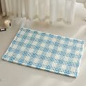 TYUU Waffle Bath Mat, Cute Bathroom Rugs Non Slip, 30x20 Blue &amp; White