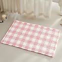 TYUU Waffle Bath Mat, Cute Bathroom Rugs Non Slip, 30x20 Pink &amp; White