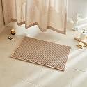 TYUU Waffle Bath Mat, Small Boho Bathroom Rugs Non Slip, 24x16 Khaki