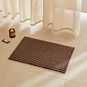 TYUU Waffle Bath Mat, Small Boho Bathroom Rugs Non Slip 24x16 Mocha