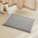 TYUU Waffle Bath Mat, Small Boho Bathroom Rugs Non Slip 24x16 Grey &amp; White