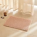 TYUU Waffle Bath Mat, Small Boho Bathroom Rugs Non Slip 24x16 Light Peach