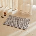 TYUU Waffle Bath Mat, Small Boho Bathroom Rugs Non Slip 24x16 Light Grey