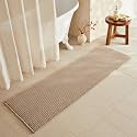 TYUU Waffle Runner Rug Bathroom, Long Boho Bath Mat, 72x24 Beige