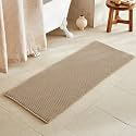TYUU Waffle Runner Rug Bathroom, Long Boho Bath Mat Non Slip, 60x24 Khaki