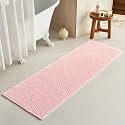 TYUU Waffle Runner Rug Bathroom, Long Cute Bath Mat 72x24 Light Peachy Pink
