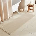 TYUU Waffle Runner Rug Bathroom, Long Boho Bath Mat, 72x24 Pale Beige