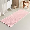 TYUU Waffle Runner Rug Bathroom, Long Cute Bath Mat 60x24 Light Peachy Pink
