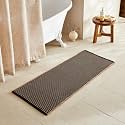 TYUU Waffle Runner Rug Bathroom, Long Boho Bath Mat, 60x24 Khaki &amp; Black