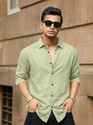 Tyzlo Men Solid Casual Light Green Shirt
