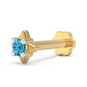 u are 925 sterling silver 18k gold plated radiant star nose pin for women and girls  with certificate of authenticity and 925 stamp