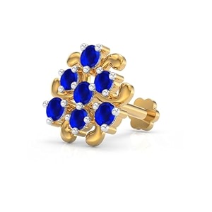 u are 925 sterling silver 18k gold plated trinity heart nose pin for women and girls  with certificate of authenticity and 925 stamp