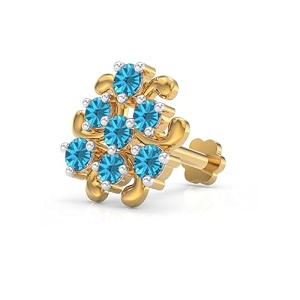 u are 925 sterling silver 18k gold plated trinity heart nose pin for women and girls  with certificate of authenticity and 925 stamp