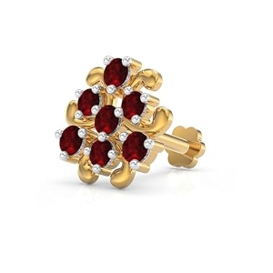 u are 925 sterling silver 18k gold plated trinity heart nose pin for women and girls  with certificate of authenticity and 925 stamp