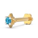 U ARE 925 Sterling Silver 18K Gold Plated Radiant Star Nose Pin for Women and Girls | With Certificate of Authenticity and 925 Stamp