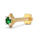 U ARE 925 Sterling Silver 18K Gold Plated Radiant Star Nose Pin for Women and Girls | With Certificate of Authenticity and 925 Stamp