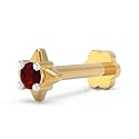 U ARE 925 Sterling Silver 18K Gold Plated Radiant Star Nose Pin for Women and Girls | With Certificate of Authenticity and 925 Stamp