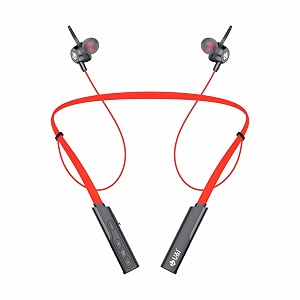 uampi melody 48 hrs battery backup bluetooth neckband with sound equalizer quick charge and media control red