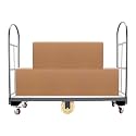 U-Boat Platform Dolly, Heavy Duty 2000lb Flatbed Cart, 15 * 64 Inch Steel Utility Dolly Handling Trolley with 6 Wheels for Warehouse Industrial Transport