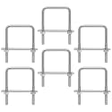 U Bolts 2.36 Inch (60mm) Wide, 100mm Length M8 Stainless Steel Square Tube Clamps with Nut and Plate (6 Set)