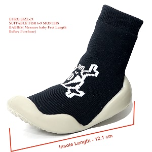 u-grow baby anti-skid breathable soft socks shoes black